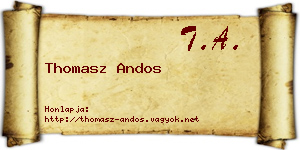 Thomasz Andos névjegykártya
